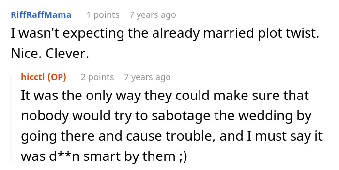 Comment on unexpected plot twist in racist MIL wedding revenge story Comment on unexpected plot twist in racist MIL wedding revenge story