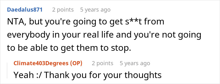 Comment warning about backlash from real life for 23YO disowned over taking in kids Comment warning about backlash from real life for 23YO disowned over taking in kids