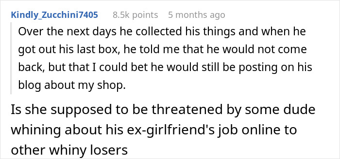 Guy Has The Nerve To Mock GF's Family Business In His Blog For 15 Followers, Ends Up Getting Dumped