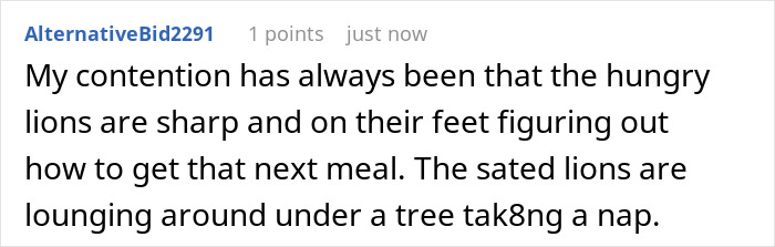 Comment comparing hungry lions' sharpness to fasting mental effects Comment comparing hungry lions' sharpness to fasting mental effects