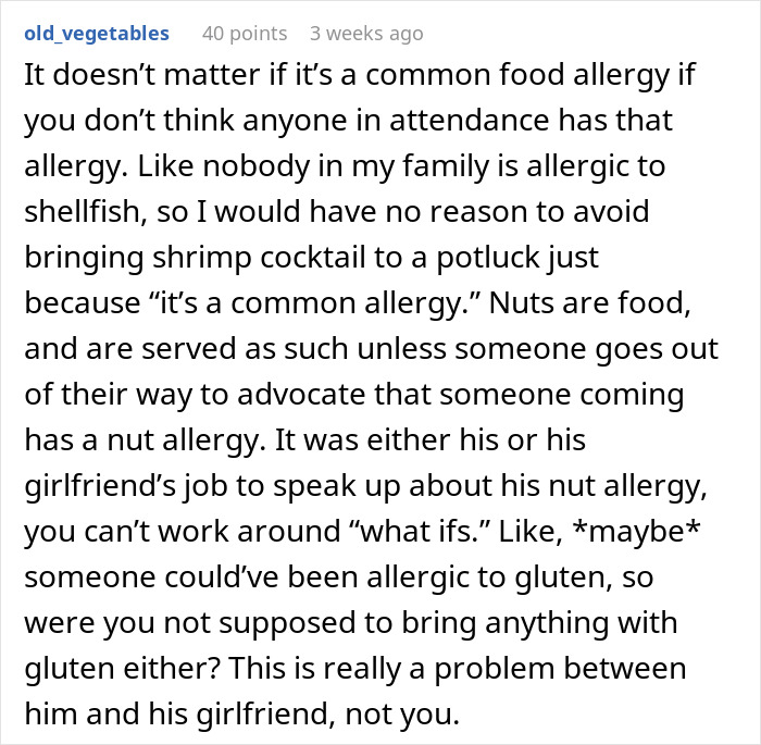 Potluck Dinner Gets Awkward After Dude Gets Mad Nobody Knew About His Food Allergy