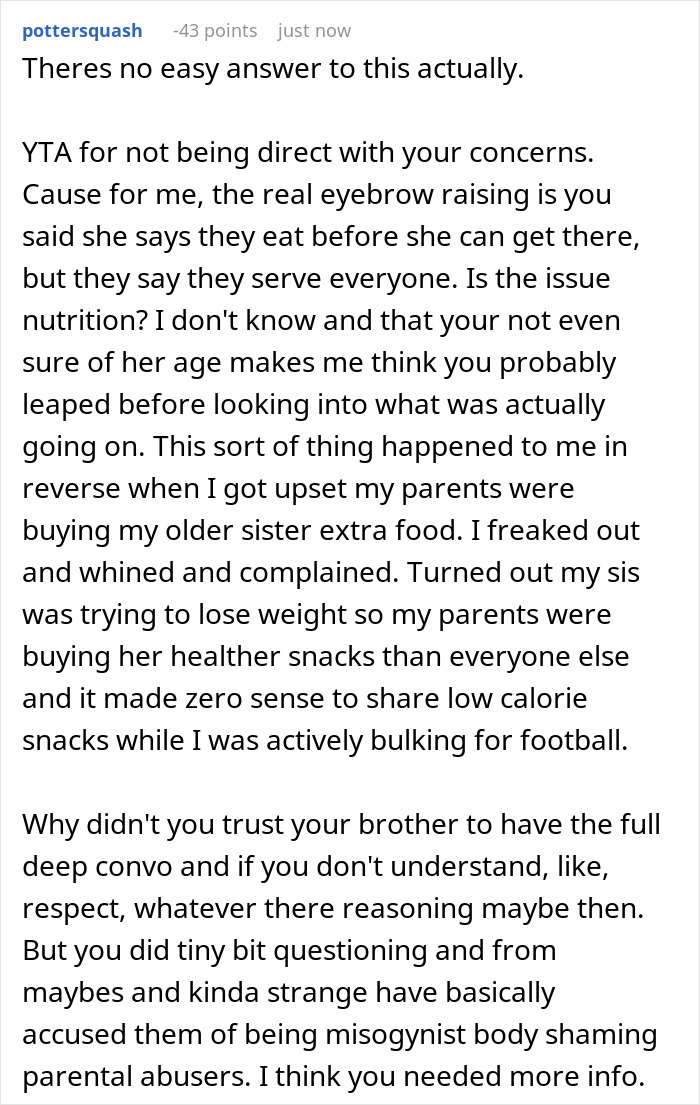 Woman Secretly Buys Niece Food After Brother&rsquo;s Sexist And Fatphobic Comment, He Loses It