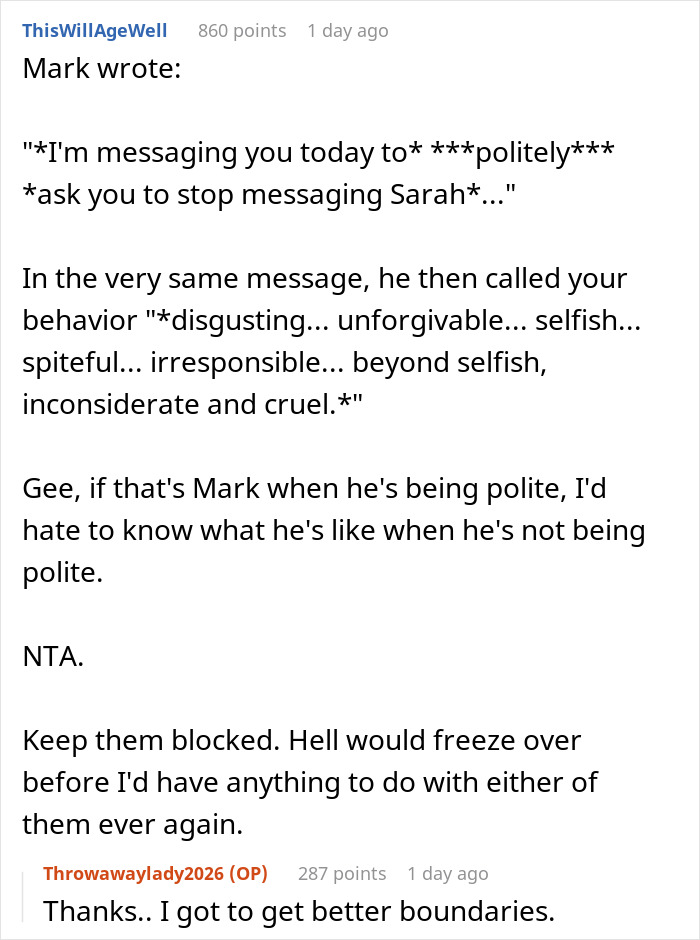 User criticizes brother-in-law's rude message in family childcare dispute User criticizes brother-in-law's rude message in family childcare dispute
