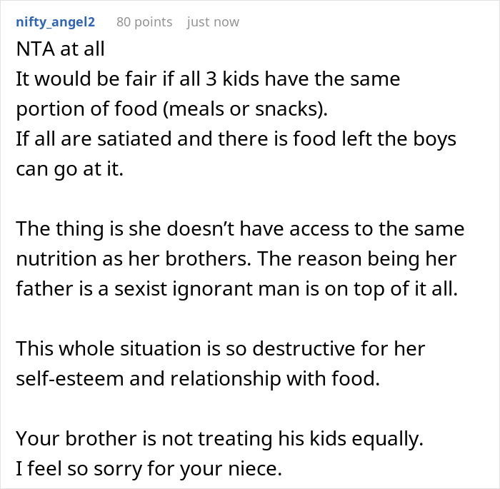 Woman Secretly Buys Niece Food After Brother&rsquo;s Sexist And Fatphobic Comment, He Loses It