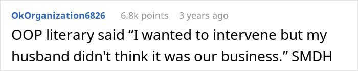 Reddit comment about husband not intervening in $60K wedding issues