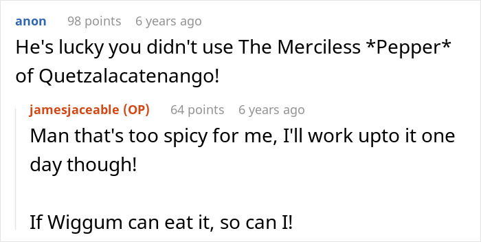 Reddit comments about a ghost pepper and office food thief drama. The spicy challenge is mentioned in a playful way. Reddit comments about a ghost pepper and office food thief drama. The spicy challenge is mentioned in a playful way.