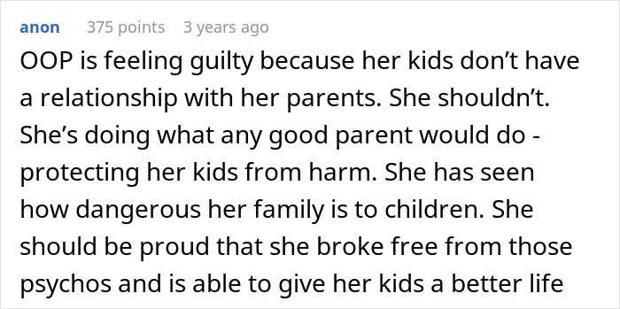 Comment on OOP protecting kids from harmful family Comment on OOP protecting kids from harmful family