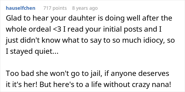 Reddit comment about a MIL who refuses to believe grandkids allergies are real, leading to an ER visit.