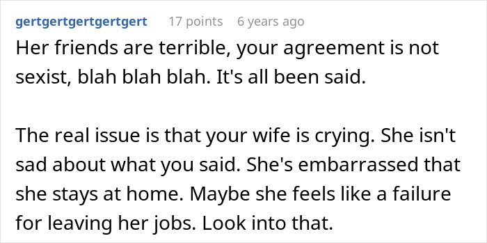 Guy Defends Household Setup To Judgmental Friends, His Breadwinner Comment Leaves His Wife In Tears