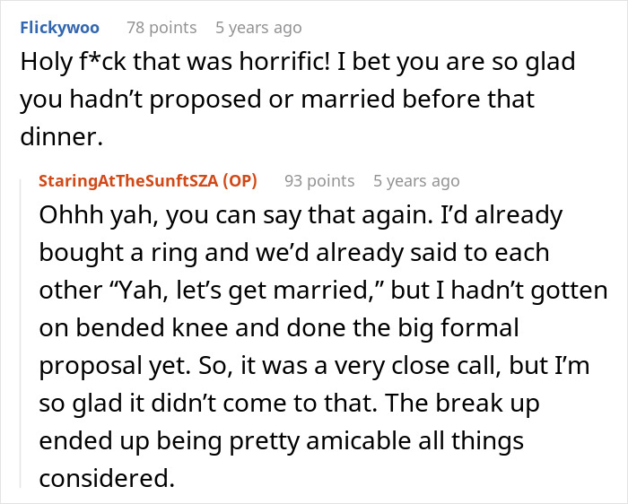 Comments on a man in disbelief as fiancée sides with mom after a dinner fiasco Comments on a man in disbelief as fiancée sides with mom after a dinner fiasco