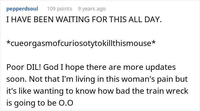 Comment expressing excitement and hope for updates on wedding cake drama Comment expressing excitement and hope for updates on wedding cake drama