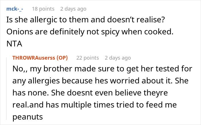 Question about onion allergy and opinion on onions not spicy