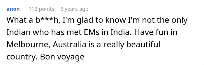 Comment about Indian experience with entitled family members abroad Comment about Indian experience with entitled family members abroad