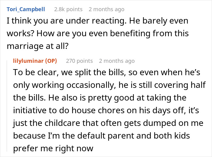 Reddit comments on marriage benefits and childcare responsibilities Reddit comments on marriage benefits and childcare responsibilities