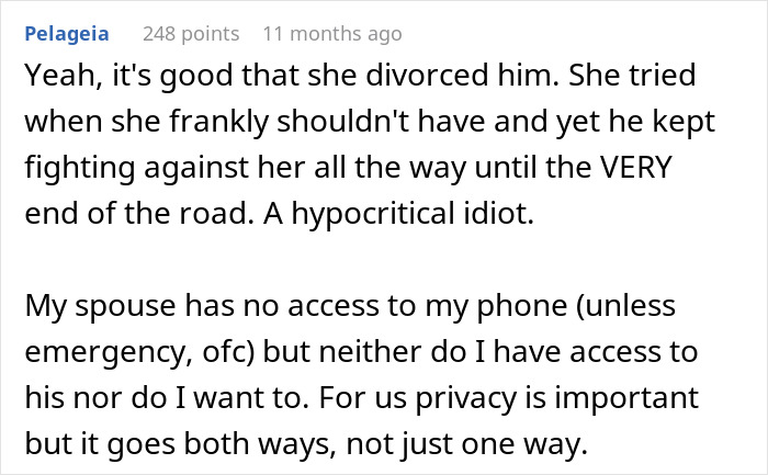 Comment supporting wife's decision to divorce husband over paternity test issue Comment supporting wife's decision to divorce husband over paternity test issue