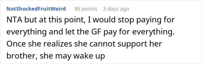 Guy Gives GF An Ultimatum After Getting Fed Up With Her Freeloading Brother Who Refuses To Be An Actual Adult