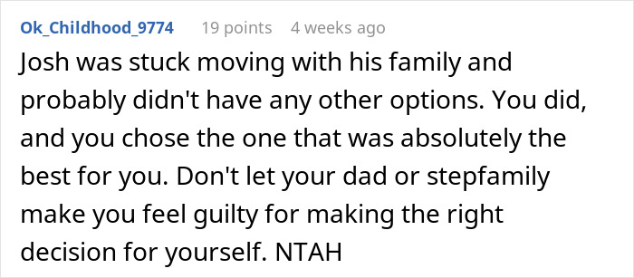 Comment supporting choice for best education over family guilt