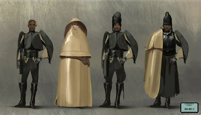 Costume design concept art for characters in a Netflix production Costume design concept art for characters in a Netflix production