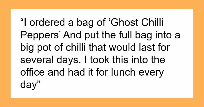 Office Food Thief Steals Ghost Pepper Chili And Runs To HR, Accidentally Speeds Up Their Own Firing