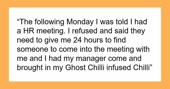 Office Food Thief Steals Ghost Pepper Chili And Runs To HR, Accidentally Speeds Up Their Own Firing
