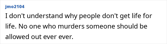 Comment about life imprisonment for murderers Comment about life imprisonment for murderers