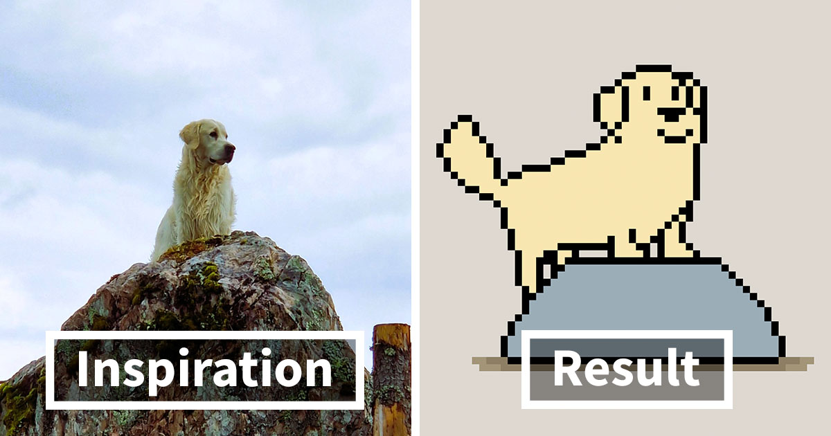 This Dog Owner Turned His Golden Retriever’s Favorite Little Habits Into 13 Adorable Pixel Animations