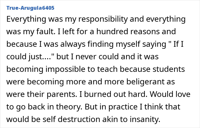 Teacher burnout from student and parent behavior leads to quitting