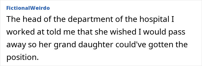 Hospital department head's harsh remark about employee position