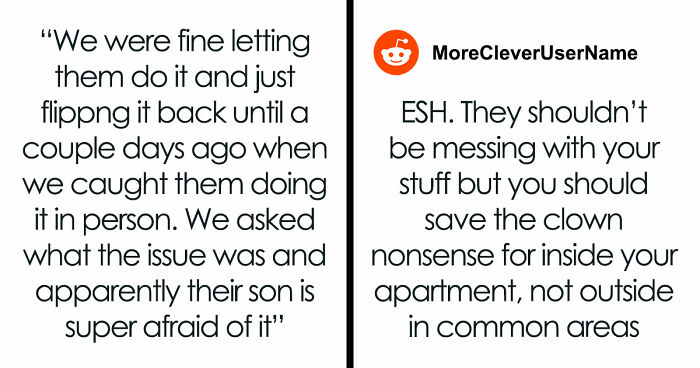 Parents Believe Creepy Clown Doormat Is Too Scary For Their Young Son, Start Crossing Boundaries