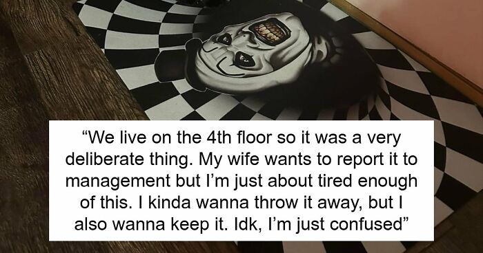 Parents Believe Creepy Clown Doormat Is Too Scary For Their Young Son, Start Crossing Boundaries