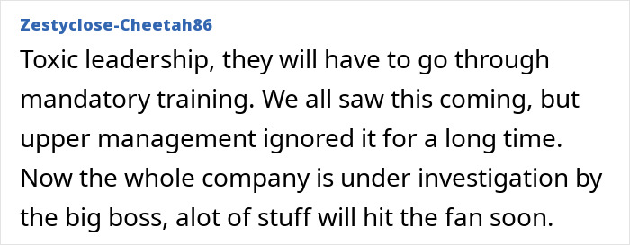 Office drama story about toxic leadership and company investigation