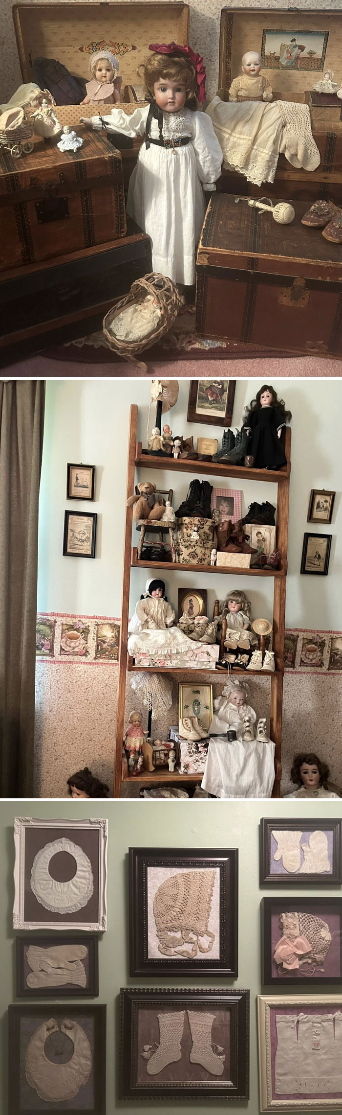 Our Granddaughter’s Bedroom, Which We Call The “Pretty Room”, Is More Victorian, And Home To Most Of My Collection Of Child Related Antiques