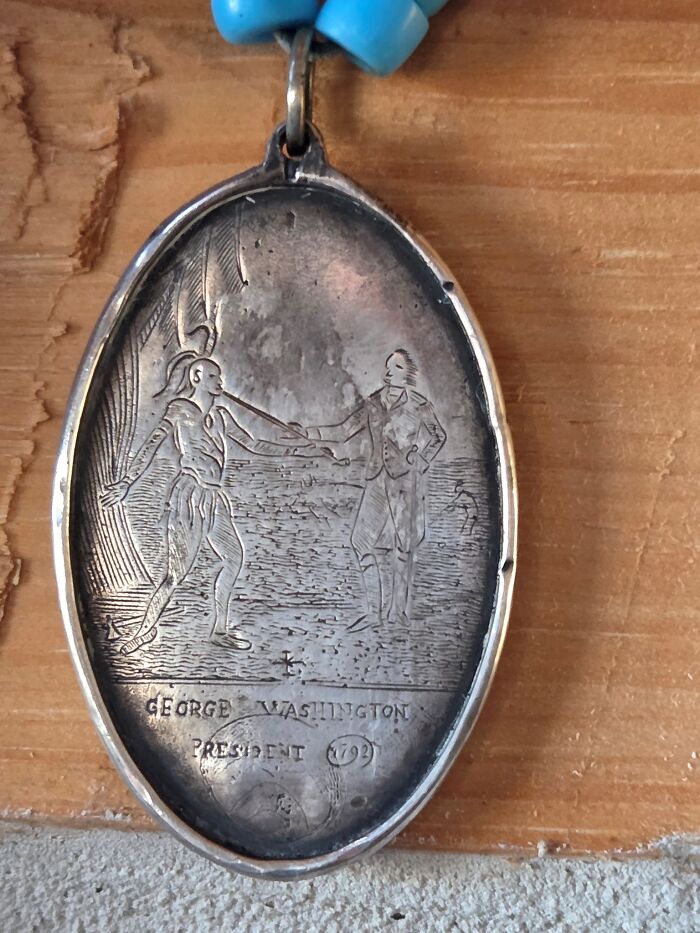 My Original George Washington Peace Medal Given To A Native Chief In 1792. Made From Coin Silver