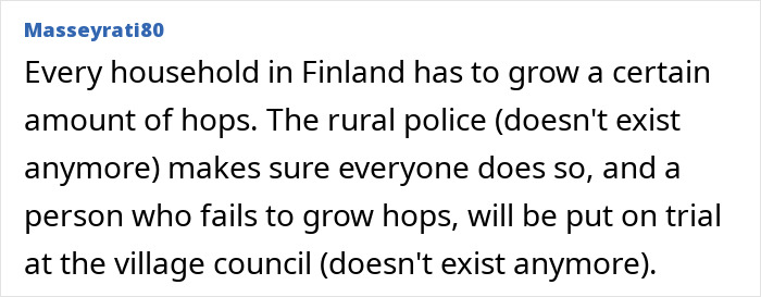 Finland law required households to grow hops with rural police enforcement