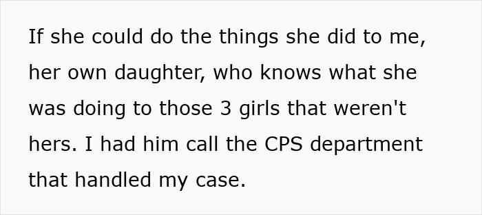Reporting toxic mom&rsquo;s behavior to CPS to protect other girls involved