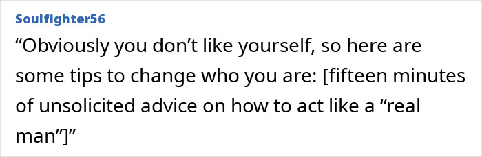 Boss gives unsolicited advice criticizing self-worth and masculinity