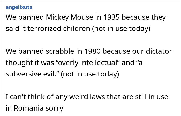 Romania banned Mickey Mouse and Scrabble in past unusual laws