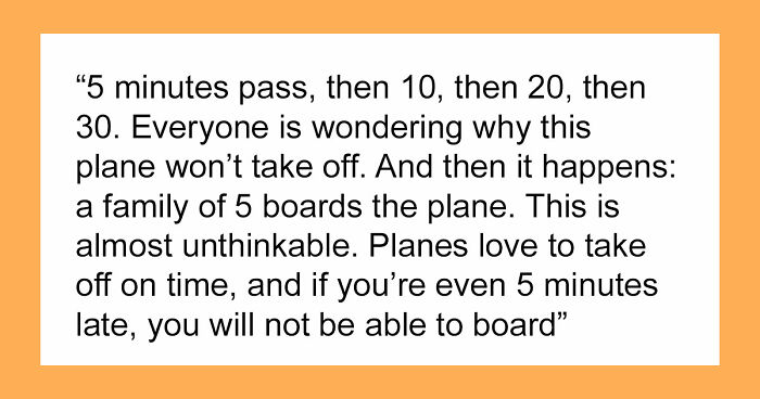 Family Shows Up 30 Minutes Late To Flight, Then Demands Man Gives Up His Seat