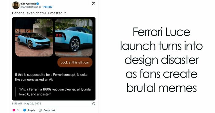 “Bubble Gum Ferrari”: Social Media Mocks Ferrari’s Bold Electric Vehicle Design