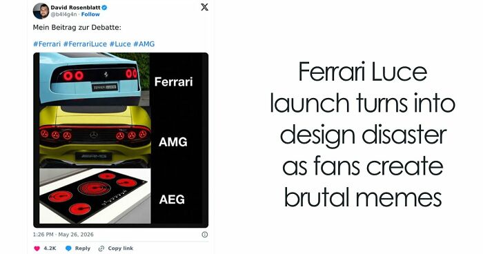 “Bubble Gum Ferrari”: Social Media Mocks Ferrari’s Bold Electric Vehicle Design