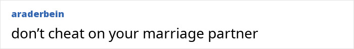 Text meme warning against cheating on marriage partner