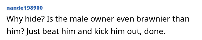 Comment discussing beating male owner instead of hiding from lover's husband in viral coach fall clip