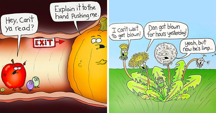 39 Playfully Mischievous Comics That Bring Produce And Random Items To Life, By This Artist (New Pics)
