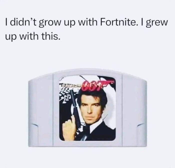 N64 game meme showing James Bond classic nostalgic gaming