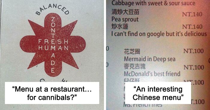 “Fresh Human”: 58 Funny Restaurant Menu Fails That Had People Spitting Their Food (New Pics)