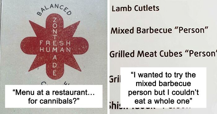 “Fresh Human”: 58 Funny Restaurant Menu Fails That Had People Spitting Their Food (New Pics)