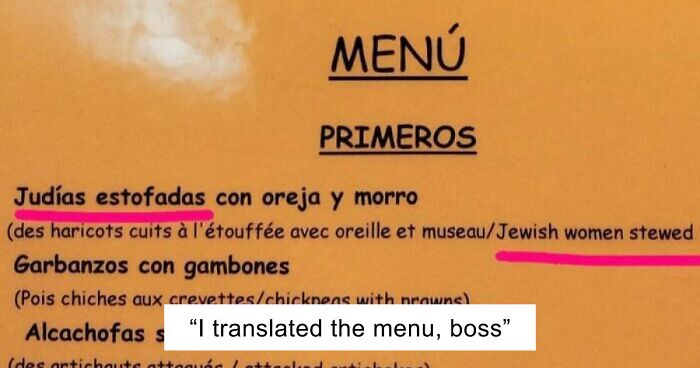 “Fresh Human”: 58 Funny Restaurant Menu Fails That Had People Spitting Their Food (New Pics)