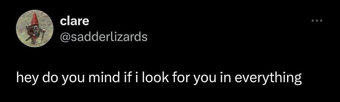 Funny tweet about looking for someone in everything