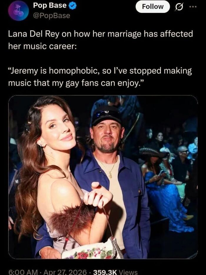 Lana Del Rey's marriage affecting her music career Twitter post