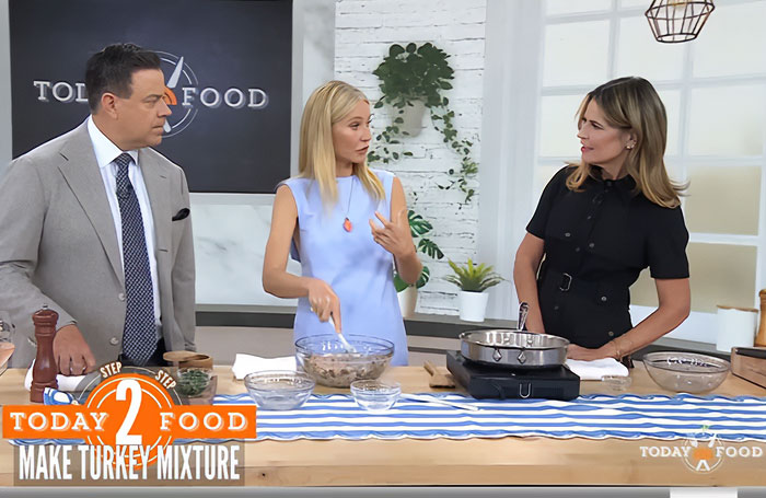 Gwyneth Paltrow and hosts discussing diet hack on Today Food show Gwyneth Paltrow and hosts discussing diet hack on Today Food show